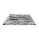 Sideview of Machine Washable Transitional Platinum Silver Gray Rug, wshpat1124gry