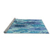 Sideview of Machine Washable Transitional Bright Navy Blue Rug, wshpat1124lblu