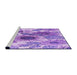 Sideview of Machine Washable Transitional Blue Violet Purple Rug, wshpat1124pur