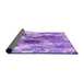 Thickness of Patterned Blue Violet Purple Rug, pat1124pur