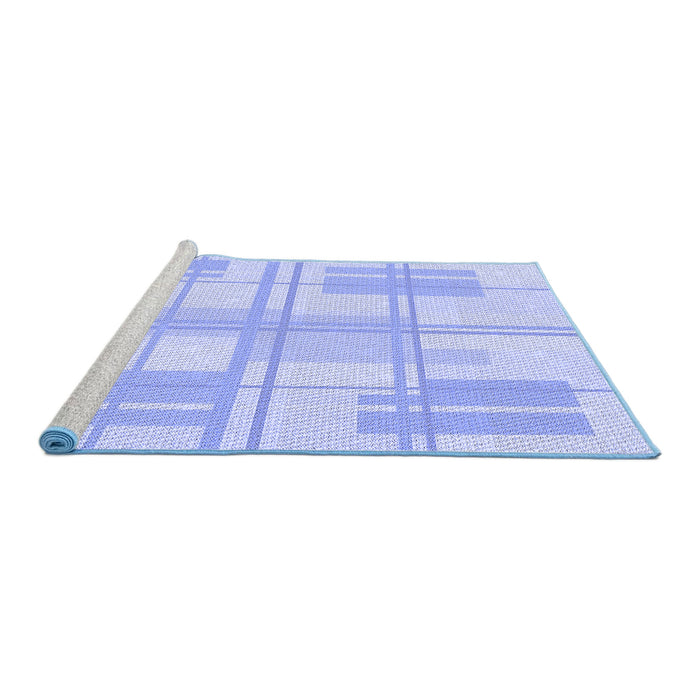 Sideview of Machine Washable Transitional Sky Blue Rug, wshpat1125blu