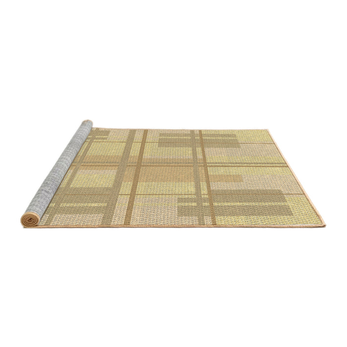 Sideview of Machine Washable Transitional Metallic Gold Rug, wshpat1125brn