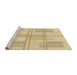 Sideview of Machine Washable Transitional Metallic Gold Rug, wshpat1125brn