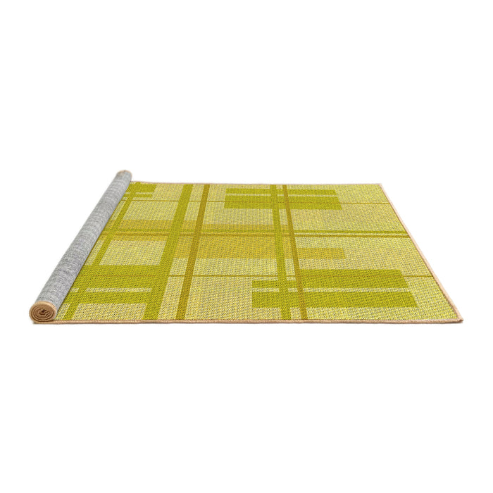 Sideview of Machine Washable Transitional Yellow Rug, wshpat1125yw