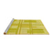 Sideview of Machine Washable Transitional Yellow Rug, wshpat1125yw