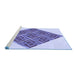 Sideview of Machine Washable Transitional Slate Blue Rug, wshpat1126blu