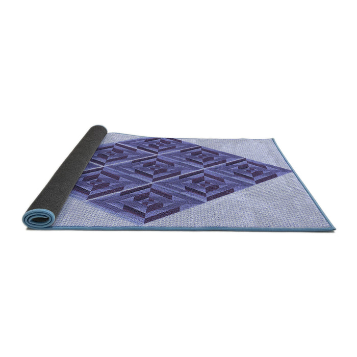 Thickness of Patterned Slate Blue Rug, pat1126blu