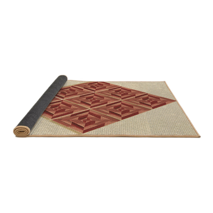 Thickness of Patterned Red Rug, pat1126brn