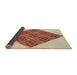 Thickness of Patterned Red Rug, pat1126brn