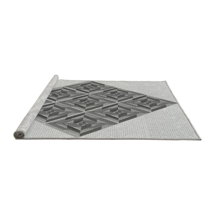 Sideview of Machine Washable Transitional Platinum Gray Rug, wshpat1126gry