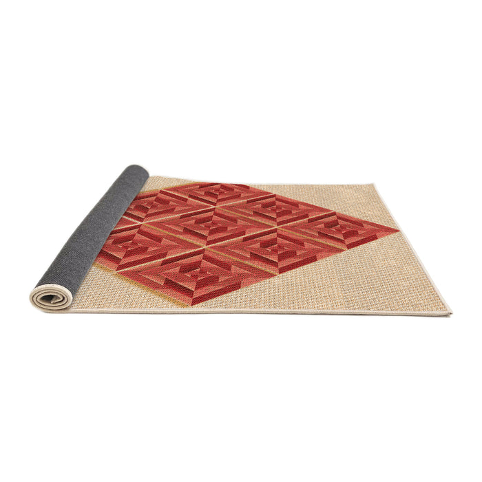 Thickness of Patterned Pastel Orange Rug, pat1126org