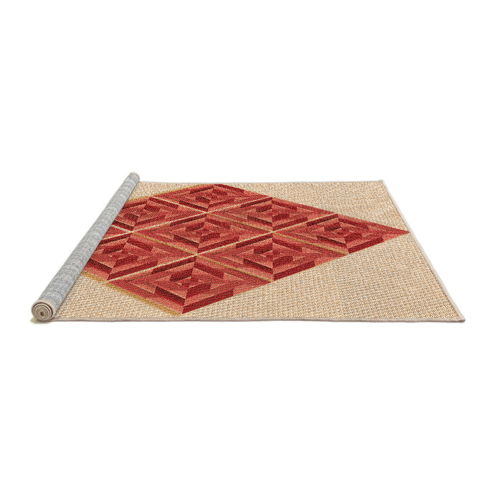 Sideview of Machine Washable Transitional Pastel Orange Rug, wshpat1126org