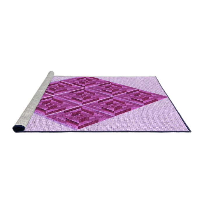 Sideview of Machine Washable Transitional Blossom Pink Rug, wshpat1126pur