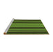 Sideview of Machine Washable Transitional Dark Forest Green Rug, wshpat1127brn