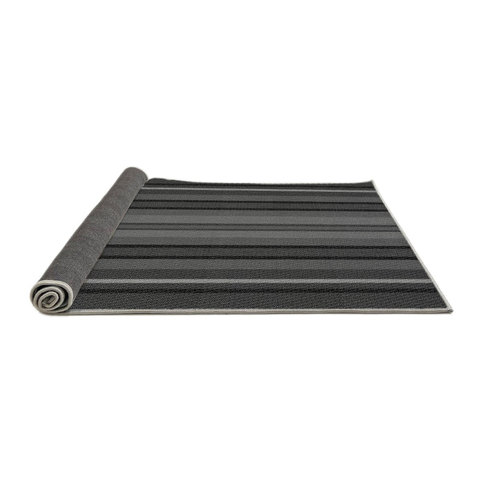 Thickness of Patterned Charcoal Black Rug, pat1127gry