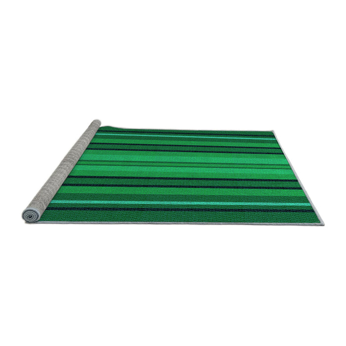 Sideview of Machine Washable Transitional Deep Emerald Green Rug, wshpat1127lblu