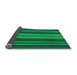 Thickness of Patterned Deep Emerald Green Rug, pat1127lblu