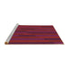 Sideview of Machine Washable Transitional Crimson Red Rug, wshpat1128brn