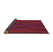 Thickness of Patterned Crimson Red Rug, pat1128brn