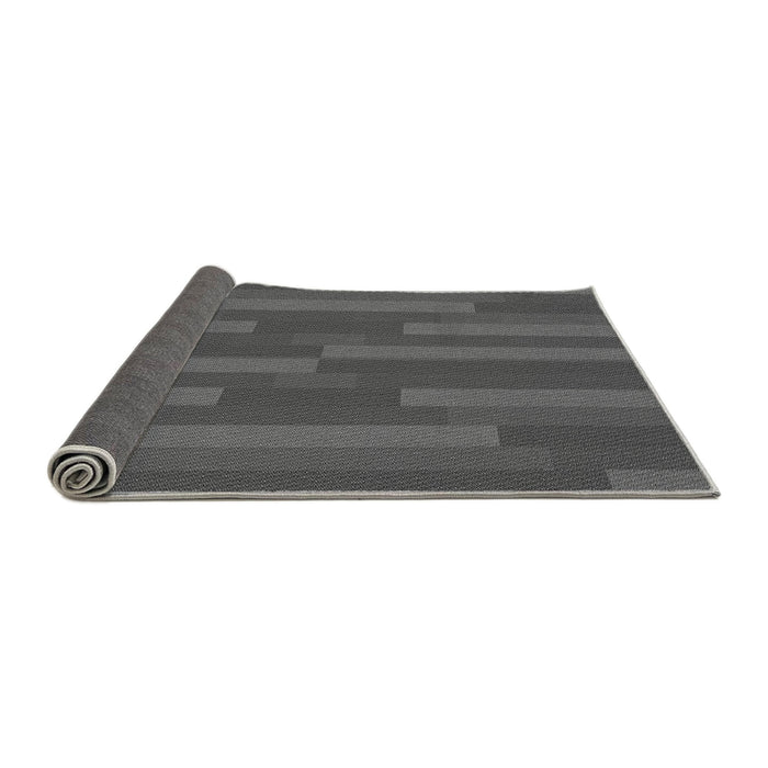 Thickness of Patterned Black Rug, pat1128gry
