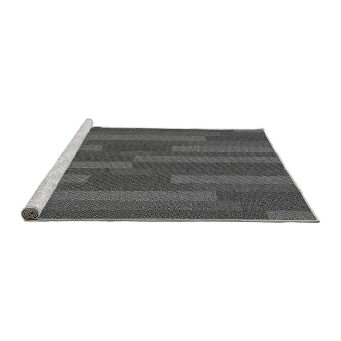 Sideview of Machine Washable Transitional Black Rug, wshpat1128gry