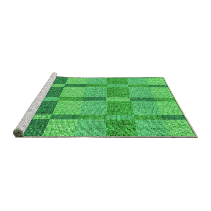 Sideview of Machine Washable Transitional Neon Green Rug, wshpat1129grn