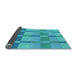 Thickness of Patterned Dark Turquoise Green Rug, pat1129lblu