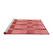 Sideview of Machine Washable Transitional Fire Red Rug, wshpat1129rd