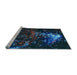 Sideview of Machine Washable Transitional Blue Ivy Blue Rug, wshpat113lblu