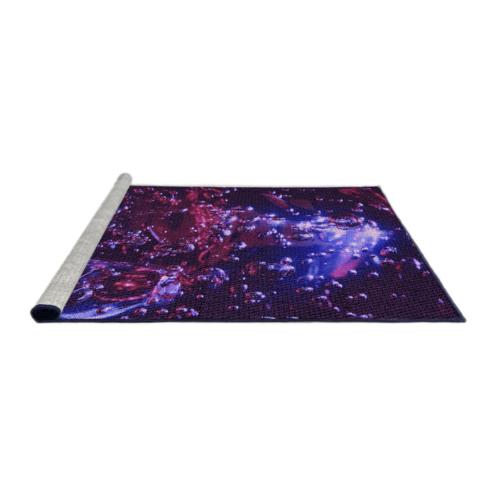 Sideview of Machine Washable Transitional Amethyst Purple Rug, wshpat113pur