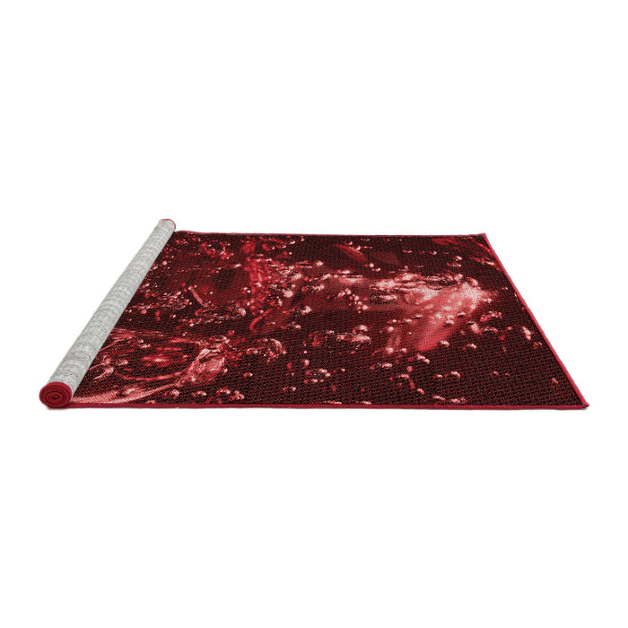 Sideview of Machine Washable Transitional Maroon Red Rug, wshpat113rd