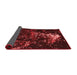 Thickness of Patterned Maroon Red Rug, pat113rd