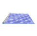 Sideview of Machine Washable Transitional Light Slate Blue Rug, wshpat1130blu