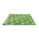 Sideview of Machine Washable Transitional Green Rug, wshpat1130grn