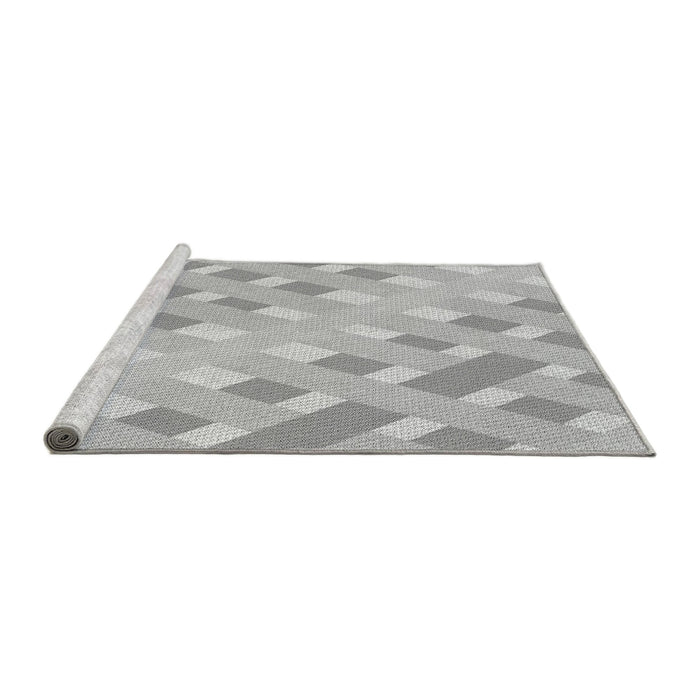 Sideview of Machine Washable Transitional Gunmetal Gray Rug, wshpat1130gry