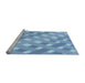 Sideview of Machine Washable Transitional Sky Blue Rug, wshpat1130lblu