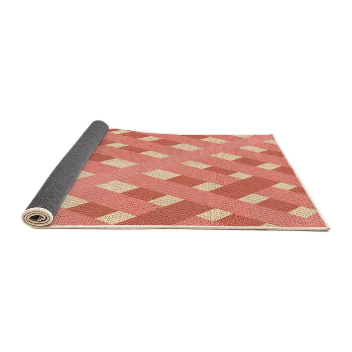 Thickness of Patterned Light Salmon Rose Pink Rug, pat1130org