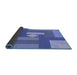 Thickness of Patterned Denim Blue Rug, pat1131blu