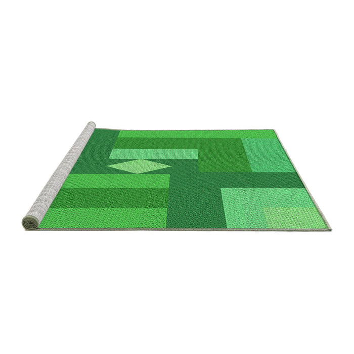 Sideview of Machine Washable Transitional Neon Green Rug, wshpat1131grn