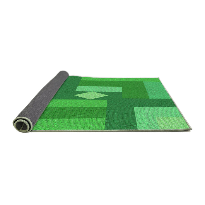Thickness of Patterned Neon Green Rug, pat1131grn
