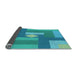 Thickness of Patterned Bright Turquoise Blue Rug, pat1131lblu