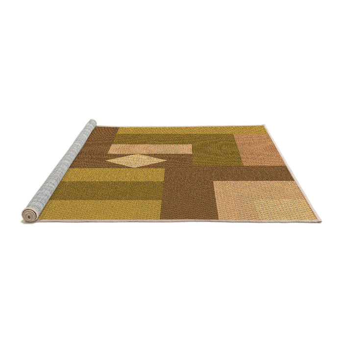 Sideview of Machine Washable Transitional Yellow Rug, wshpat1131org