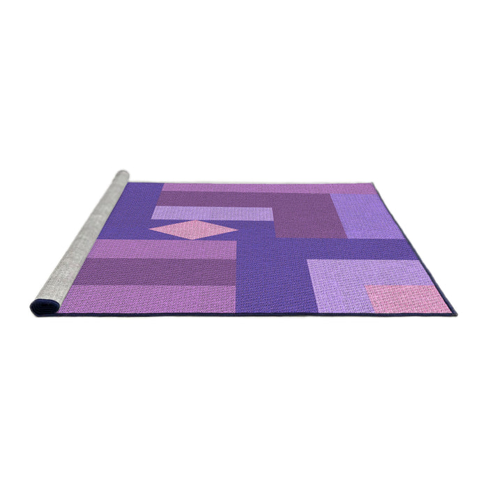 Sideview of Machine Washable Transitional Purple Rug, wshpat1131pur