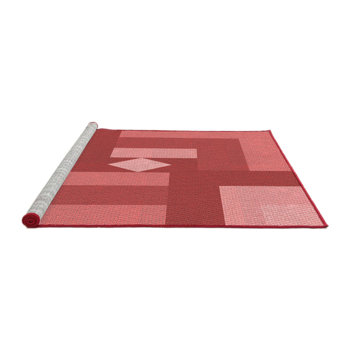 Sideview of Machine Washable Transitional Red Rug, wshpat1131rd