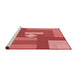 Sideview of Machine Washable Transitional Red Rug, wshpat1131rd