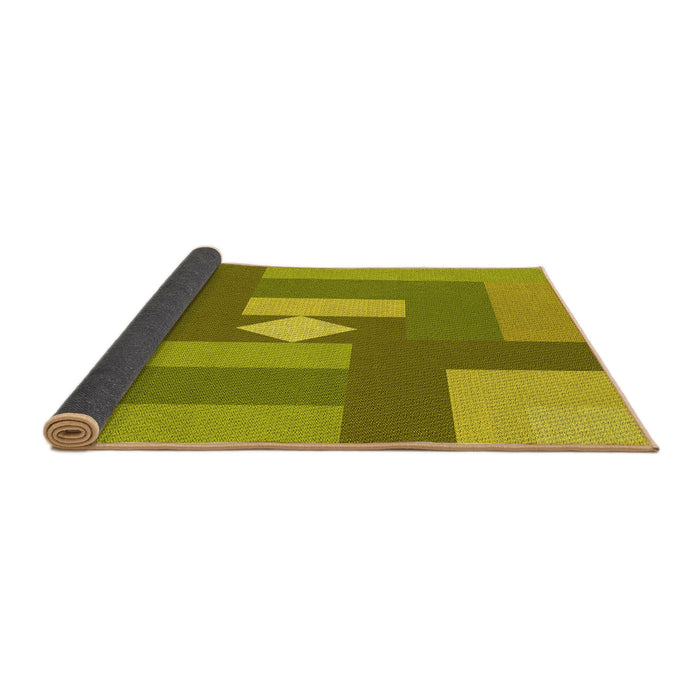 Thickness of Patterned Dark Yellow Green Rug, pat1131yw