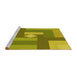 Sideview of Machine Washable Transitional Dark Yellow Green Rug, wshpat1131yw