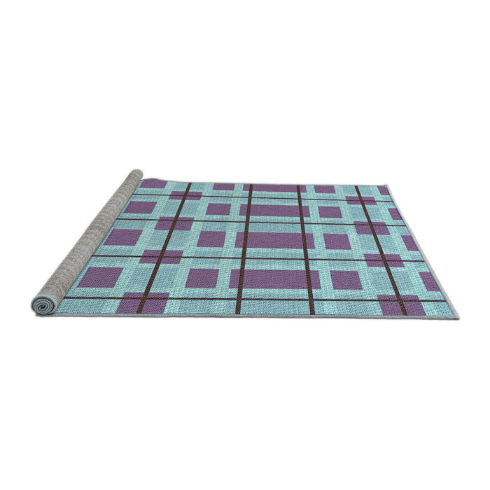 Sideview of Machine Washable Transitional Blue Rug, wshpat1132lblu