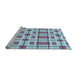 Sideview of Machine Washable Transitional Blue Rug, wshpat1132lblu