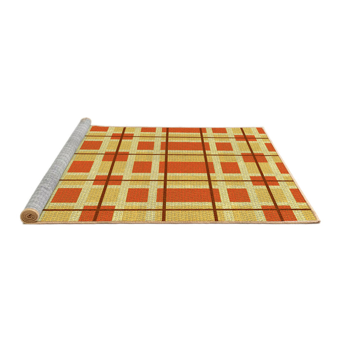 Sideview of Machine Washable Transitional Orange Red Orange Rug, wshpat1132yw